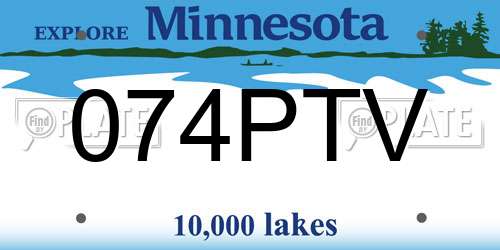 074PTV Minnesota License Plate
