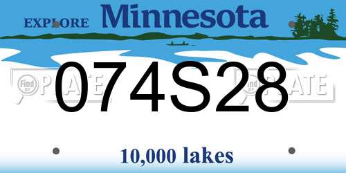 074S28 Minnesota License Plate