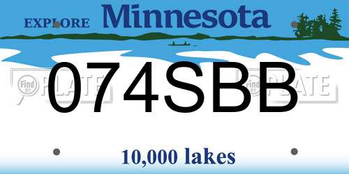 074SBB Minnesota License Plate