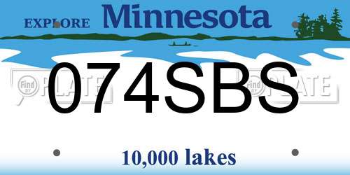 074SBS Minnesota License Plate