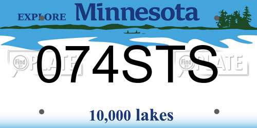 074STS Minnesota License Plate