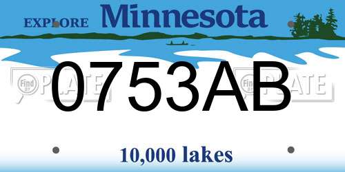 0753AB Minnesota License Plate