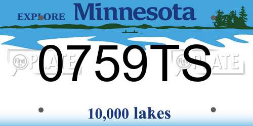 0759TS Minnesota License Plate