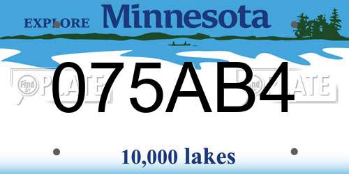 075AB4 Minnesota License Plate