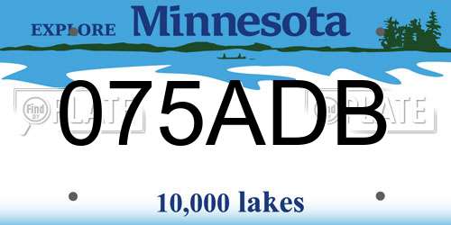 075ADB Minnesota License Plate