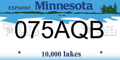 075AQB Minnesota License Plate