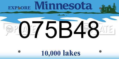 075B48 Minnesota License Plate