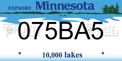 075BA5 Minnesota License Plate