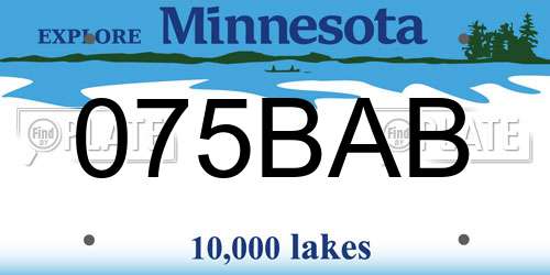 075BAB Minnesota License Plate