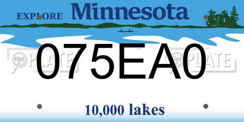 075EA0 Minnesota License Plate
