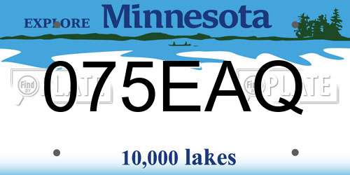 075EAQ Minnesota License Plate