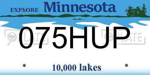075HUP Minnesota License Plate