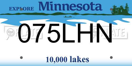 075LHN Minnesota License Plate