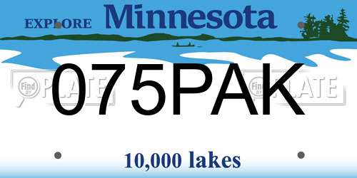 075PAK Minnesota License Plate