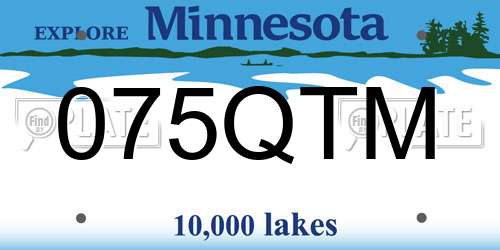 075QTM Minnesota License Plate