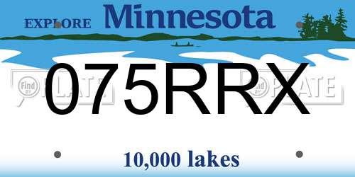 075RRX Minnesota License Plate