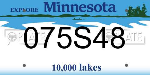 075S48 Minnesota License Plate