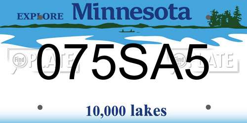 075SA5 Minnesota License Plate