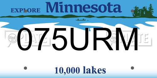 075URM Minnesota License Plate
