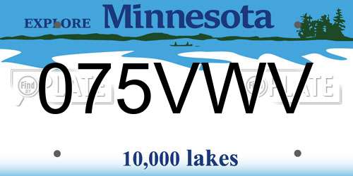 075VWV Minnesota License Plate