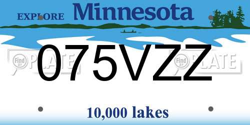 075VZZ Minnesota License Plate