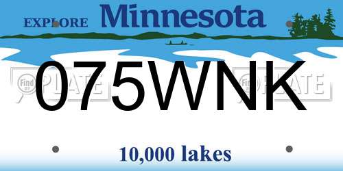 075WNK Minnesota License Plate