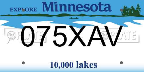 075XAV Minnesota License Plate