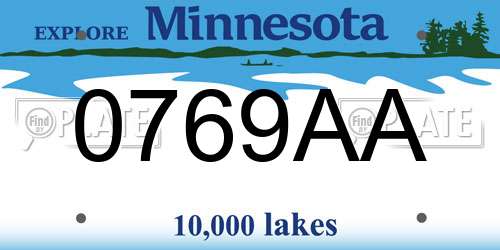 0769AA Minnesota License Plate