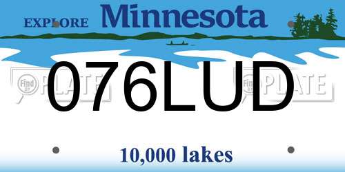 076LUD Minnesota License Plate