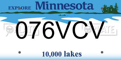 076VCV Minnesota License Plate
