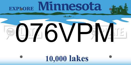 076VPM Minnesota License Plate