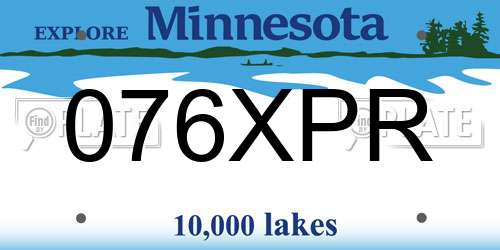 076XPR Minnesota License Plate