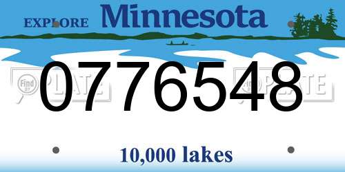 0776548 Minnesota License Plate