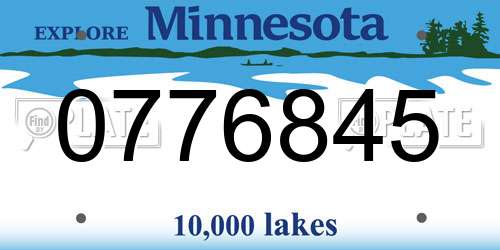 0776845 Minnesota License Plate