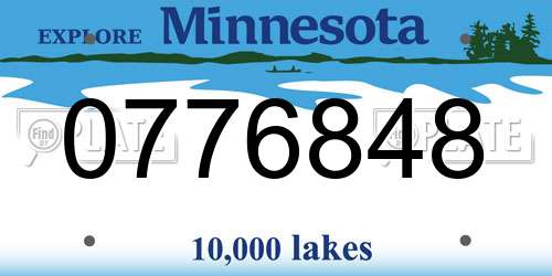 0776848 Minnesota License Plate