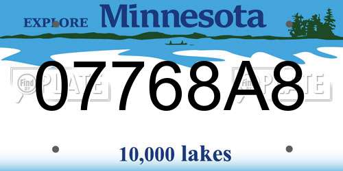 07768A8 Minnesota License Plate