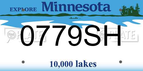0779SH Minnesota License Plate