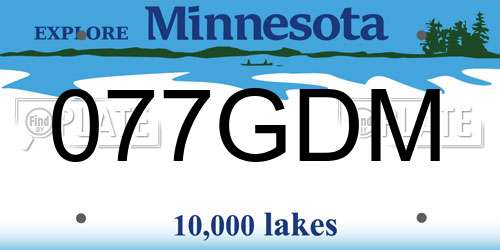 077GDM Minnesota License Plate