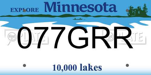 077GRR Minnesota License Plate