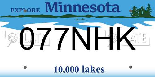 077NHK Minnesota License Plate