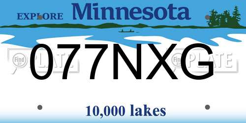077NXG Minnesota License Plate