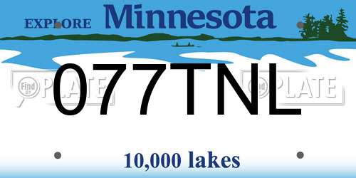 077TNL Minnesota License Plate