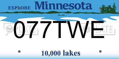 077TWE Minnesota License Plate