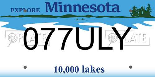 077ULY Minnesota License Plate