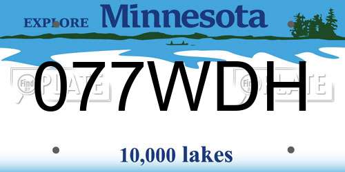 077WDH Minnesota License Plate