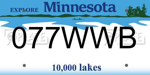 077WWB Minnesota License Plate