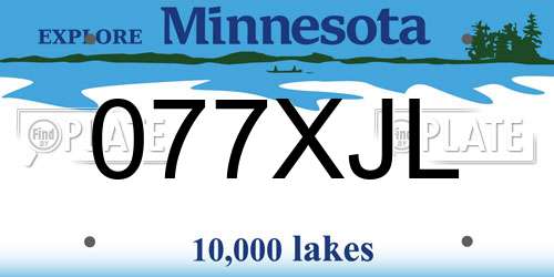 077XJL Minnesota License Plate