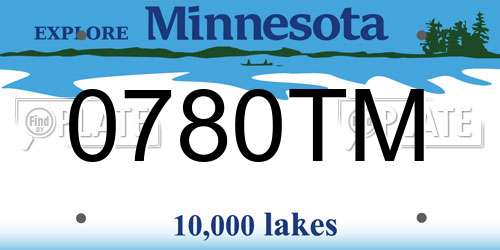 0780TM Minnesota License Plate