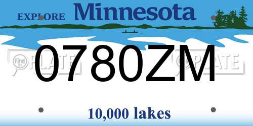 0780ZM Minnesota License Plate