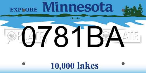 0781BA Minnesota License Plate
